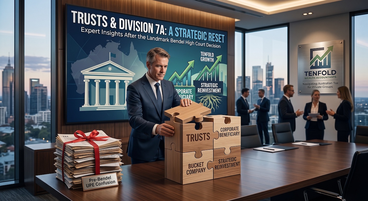 The High Court's Bendel ruling reshapes Division 7A & trust UPEs. Get strategic tax insights for Australian private groups from Tenfold Wealth Accountants.